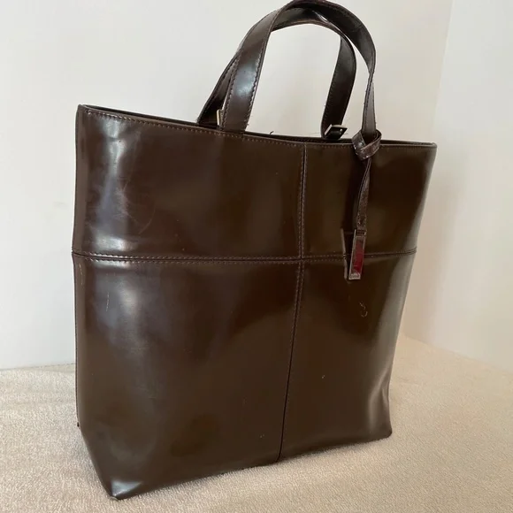 Gucci Brown Vintage Patent Leather Tote Hand Bag - Picture 2 of 16